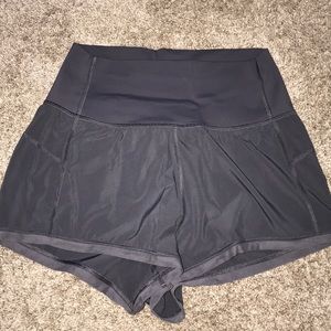 Grey Lululemon Elastic High Waist Shorts Sz 4